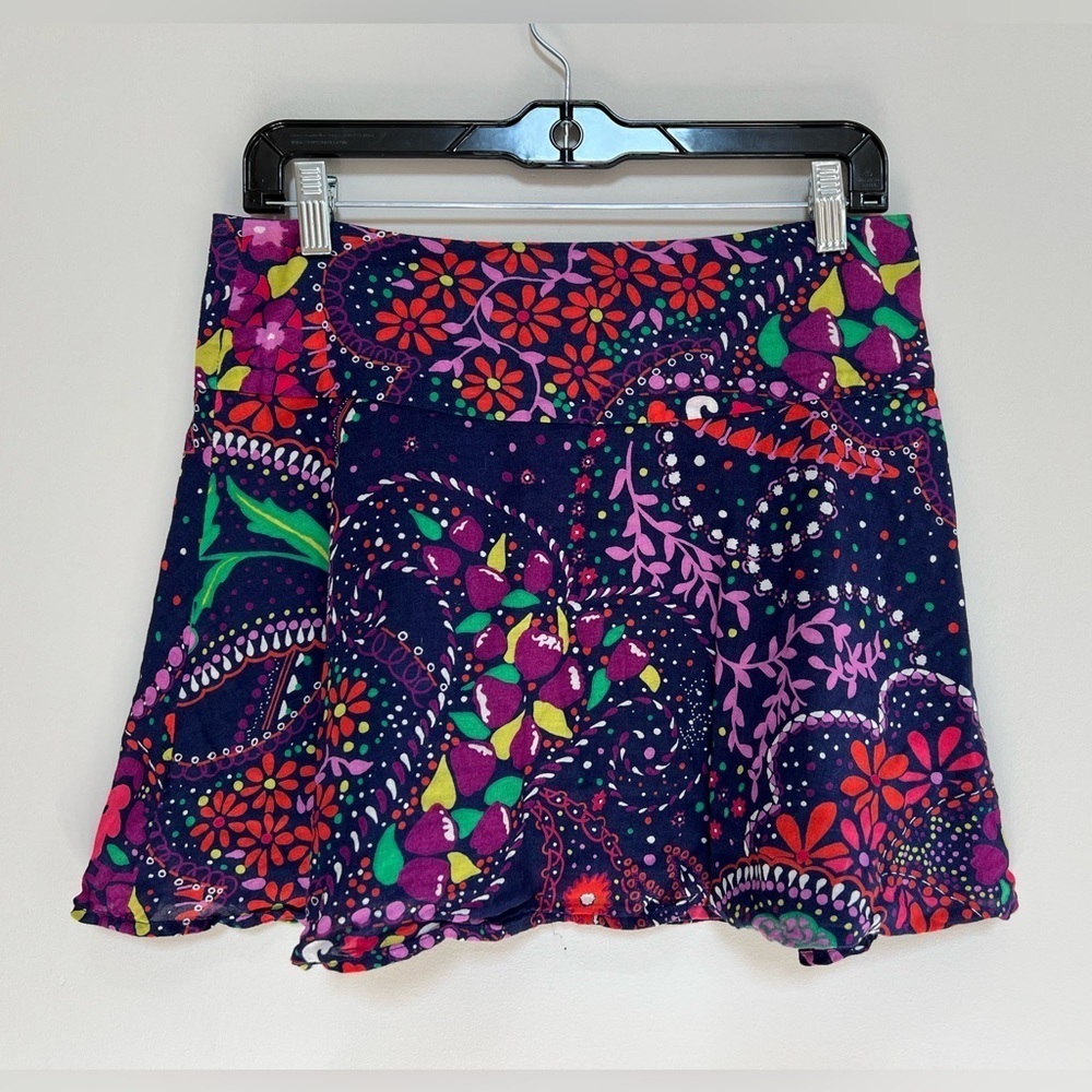 LILLY PULITZER Charleston Garden Navy Floral Galaxy Print Cotton Mini Skirt, 6
